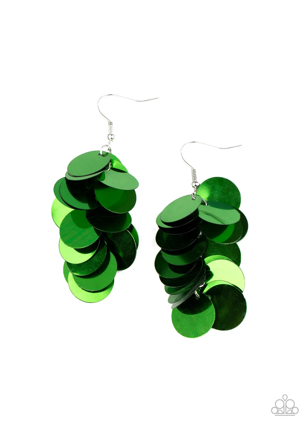 Paparazzi Earring ~ Now You SEQUIN It - Green