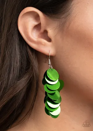 Paparazzi Earring ~ Now You SEQUIN It - Green