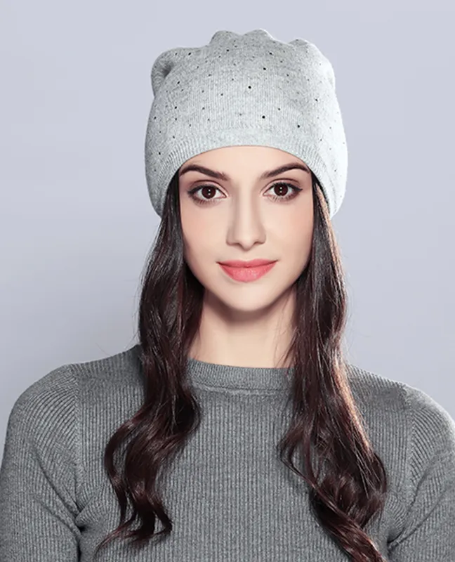 Rhinestones Layered Beanie