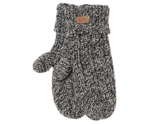 Ribbed Wool Mittens, Grey cuff mittens, gloves, Fleece Lined,