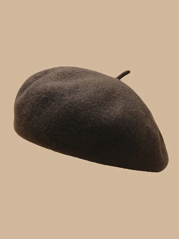 Simple Keep Warm Solid Color Beret Hats&Caps