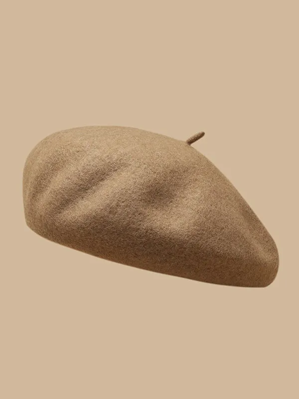 Simple Keep Warm Solid Color Beret Hats&Caps