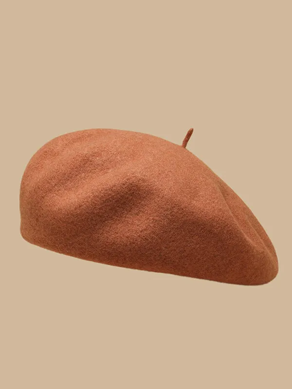 Simple Keep Warm Solid Color Beret Hats&Caps