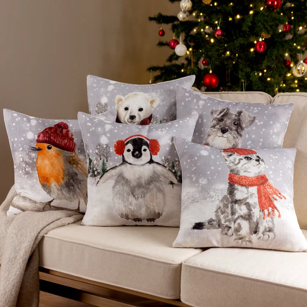 Snowy Penguin Cushion Mist