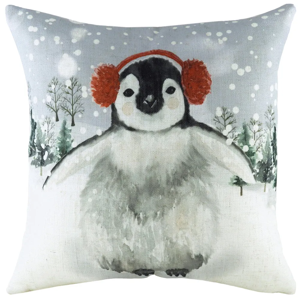 Snowy Penguin Cushion Mist