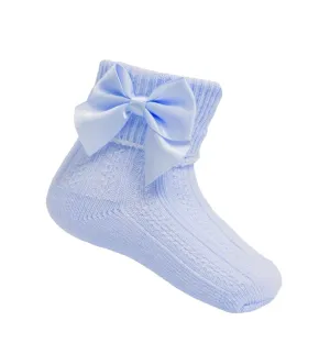 Soft Touch - ankle bow socks blue