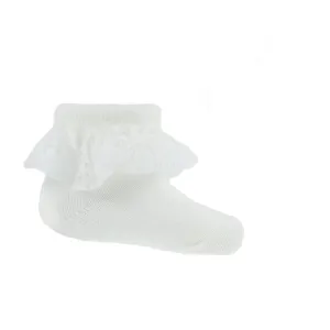 Soft Touch - ankle frill socks cream