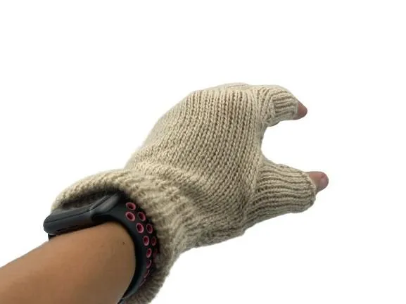 Solid Color Fingerless Alpaca Gloves