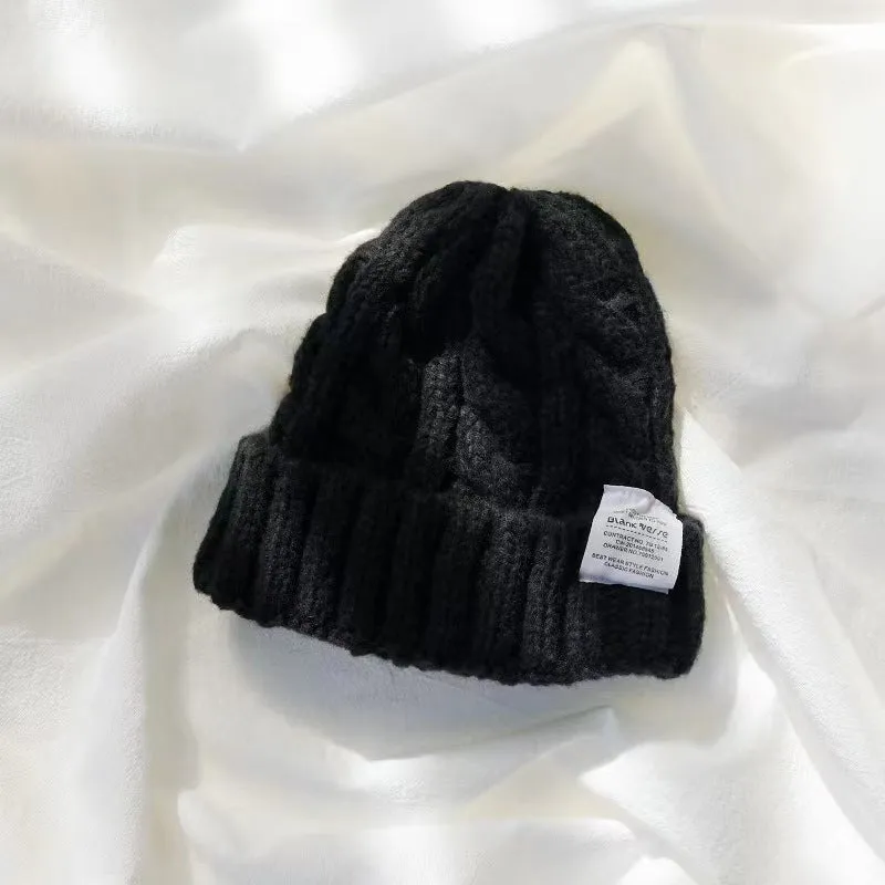 Stylish Knit Beanie with Embellished Logo