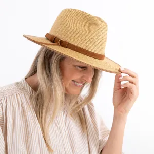 Sundaise Lou Panama Fedora - Natural Suede