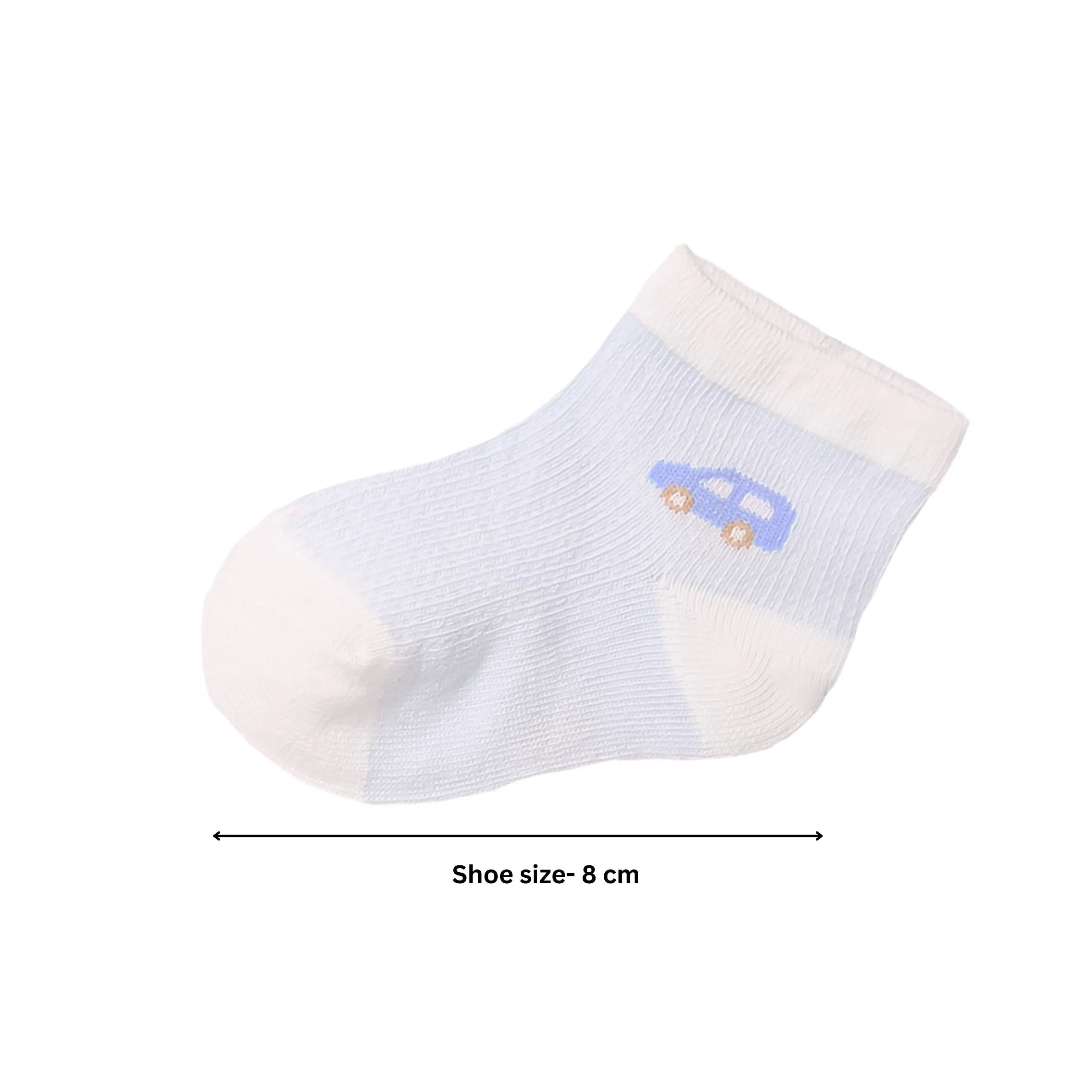 THE LITTLE LOOKERS Cute & Colorful Cotton Baby Socks Set for Baby Boys & Baby Girls (0-3 Months)-Car