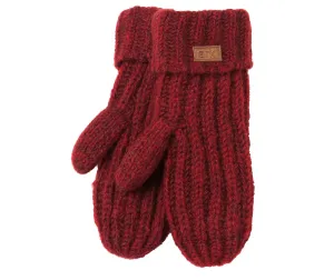 Thick Wool Mittens, Burgundy mittens, Red hand knit mitts, gloves, Fleece Lined,