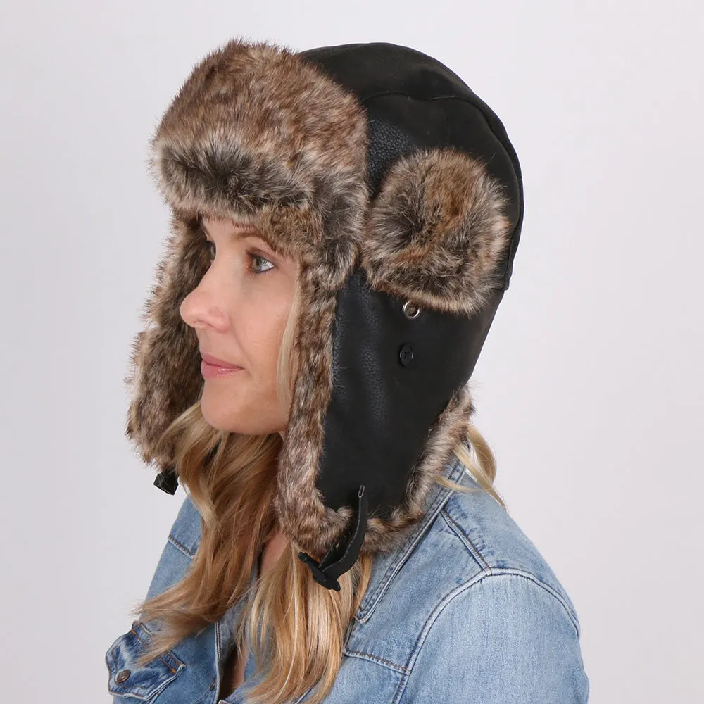 Walrus Hats Faux Fur Brown Trapper Hat