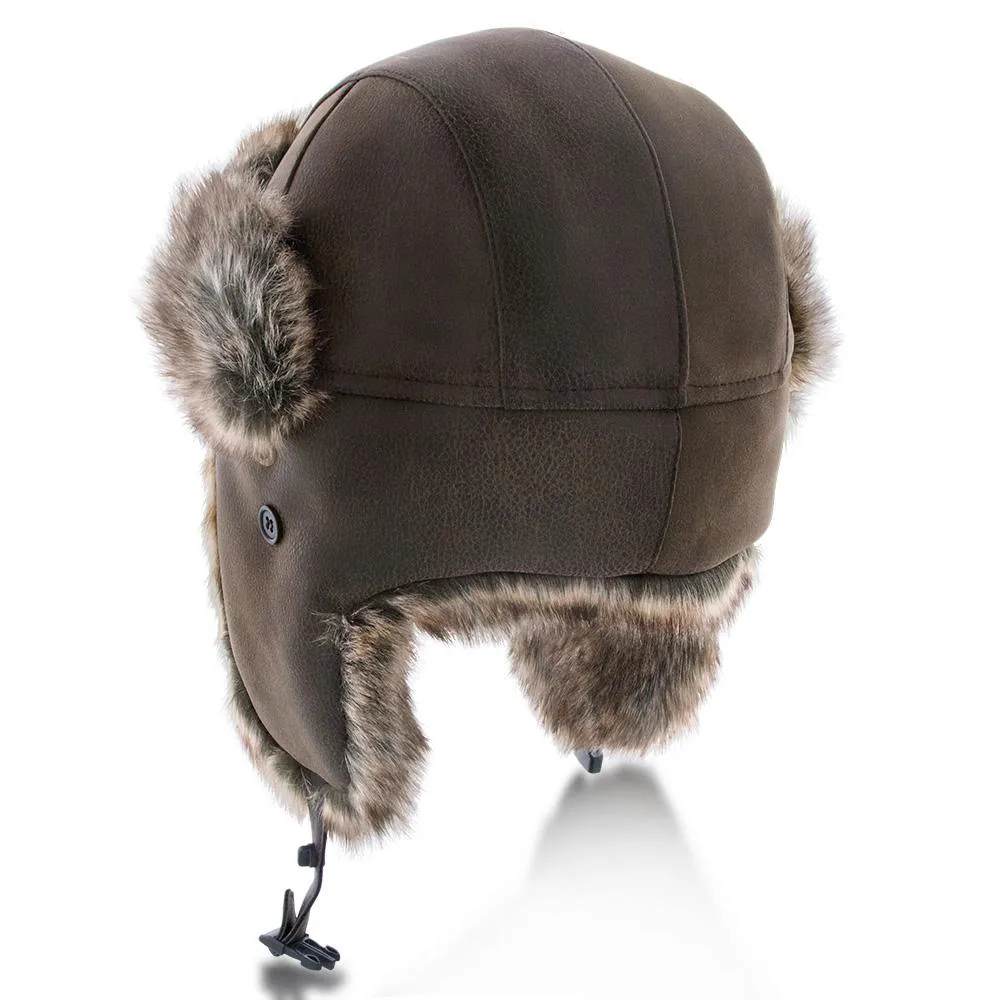 Walrus Hats Faux Fur Brown Trapper Hat