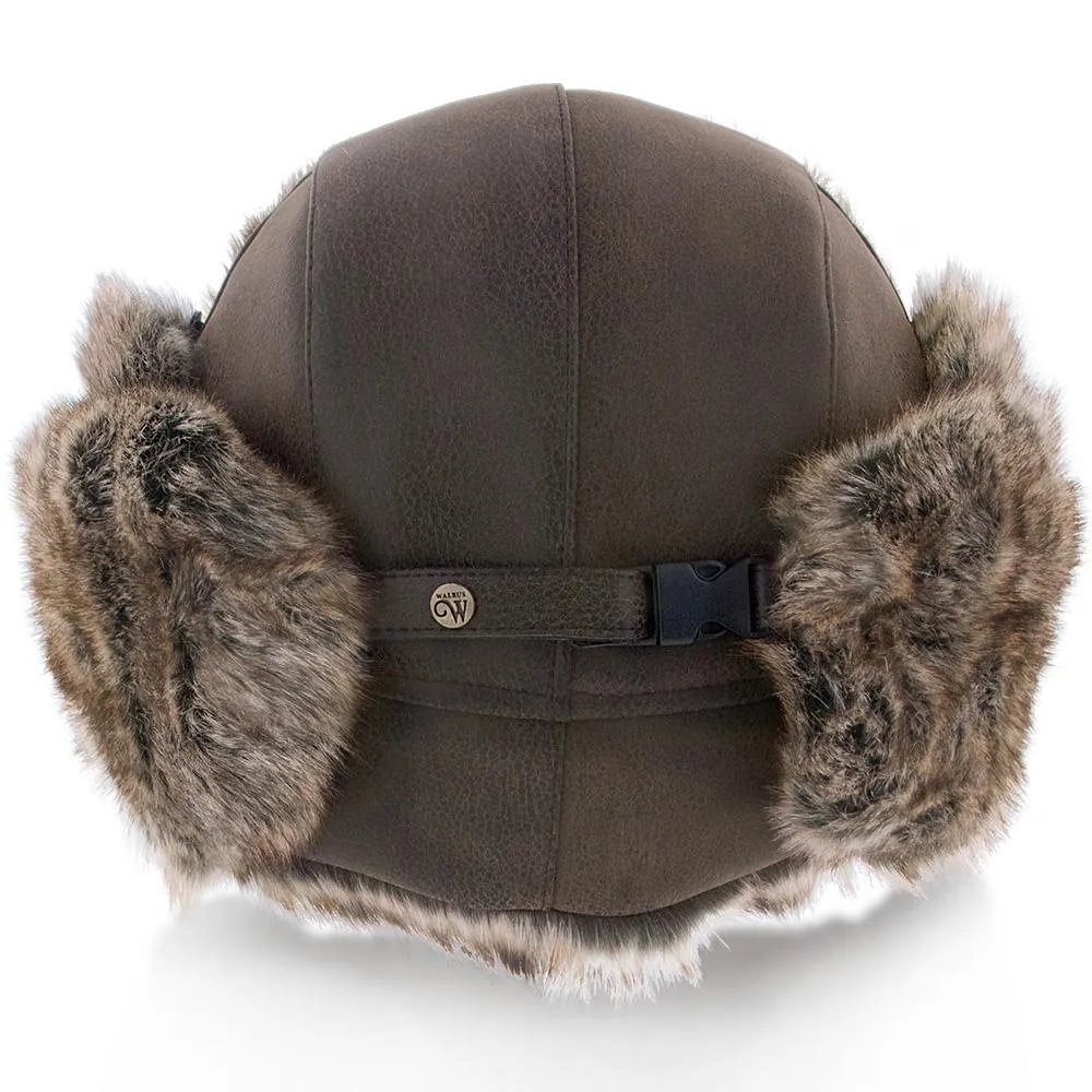 Walrus Hats Faux Fur Brown Trapper Hat