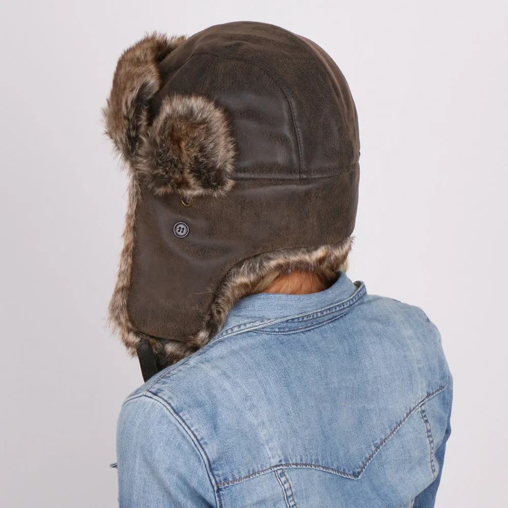 Walrus Hats Faux Fur Brown Trapper Hat