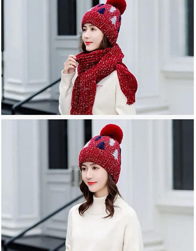 Women Snowflake Thermal Beanie Hats Wholesale