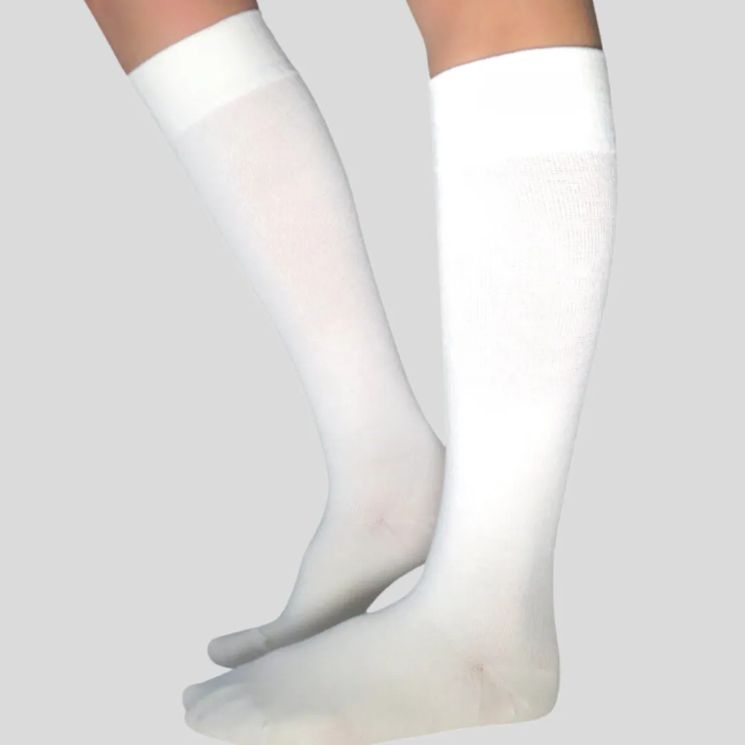 YoU Compression® 168N White Bamboo/Nylon Knee High 20-30 mmHg